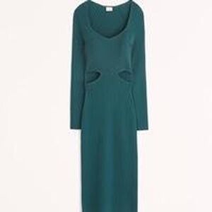 Abercrombie Teal Long Sleeve Sweater Dress with Cutouts